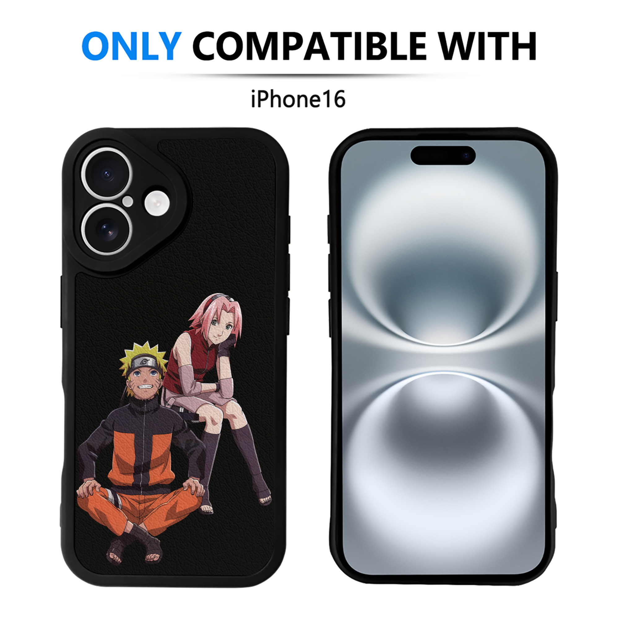 （画像用） NARUTO -ナルト- うずまき ナルト Uzumaki Naruto 【iPhone 16シリーズ対応】シリコンスマホケース（レザー調） 材質：シリコン